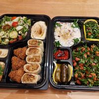 "Schlüchtern Box" that we got for take away. not sure if this is the usual size and we were just lucky the last time we ate there at the spot (where we had a lot more falafel). at Falafel Schlüchtern in Schluechtern