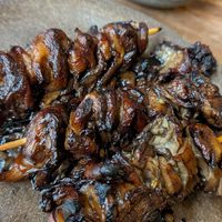 Mushroom skewers at Bubala - Soho in London