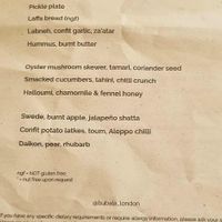 Menu as at October 2025 at Bubala - Soho in London