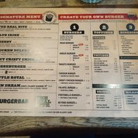 The menu at Burger Bar in Amsterdam