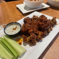 Nashville hot cauliflower wings   at Veg Head in Lansing