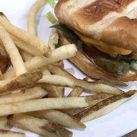 Cheeseburger and Fries - Delicious Classic   at Veg Head in Lansing