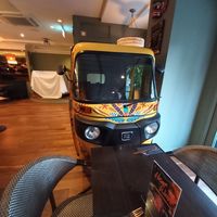 Tuk tuk decor at Copper Ceylon in Bromley