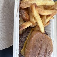 Kali burger has nothing but burger, vegan cheese and kali sauce.   at Kaliburger in St Augustine