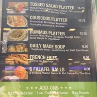 Menu on truck at Moshe's Falafel in New York City