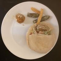 Falafel pita (plated at home) at Moshe's Falafel in New York City