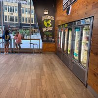Fridge with beverages and grab and go at Juice Generation - Times Square in New York City