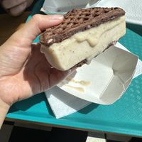 Hot chocolate waffle with maple almond ice cream   at Grandmama's Waffles - Clinton St in Toronto