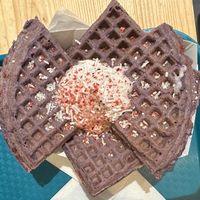 Ube waffle  at Grandmama's Waffles - Clinton St in Toronto