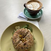 Soy latte and hippy slicker. The cauliflower is to die for   at Schmucks in Melbourne