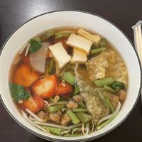 Vegan red pork noodles, 119 baht  at Walee - Thanon Ekkamai in Bangkok