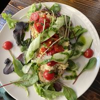 Hummus toast  at Garzon Café  in Budapest
