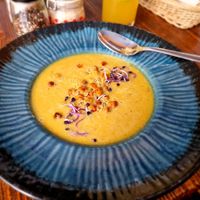 Indian Red Lentil Soup at Garzon Café  in Budapest