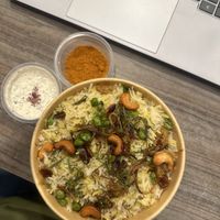 Vegan biryani  at Unicorn Noms in Janabiyah