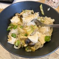 Rice and tofu  at Cafe Vegu in Lewes