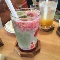 Strawberry matcha  at Cafe Vegu in Lewes