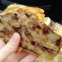 Choc chip banana bread :) at Cafe Vegu in Lewes
