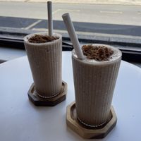 Hazelnut frappes with oat milk   at Cafe Vegu in Lewes