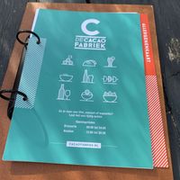 De menukaart   at De Cacaofabriek in Helmond