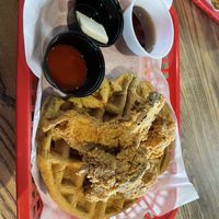 Vegan Chicken and Waffles  at Vegan Soul in Boise