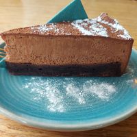 Heerlijke vegan chocoladetaart at De Botanist aan Zee in Koudekerke