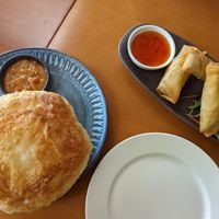 Roti and spring rolls at Rusty Iron Thai Restaurant Wynyard in Wynyard