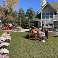 Lovely outdoor seating   at Sip  in Ephraim