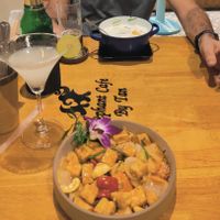Freied tofu cashewnuts and Tom Kha at Elephant Cafe' by Tan in Phuket