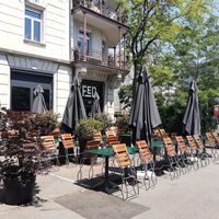 Outdoor seating at FED in Luzern