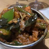 CHETTINAD VEG KARI  
A spice medley of seasonal vegetables stir-fried with South Indian roasted masala, curry leaves, mustard seeds and crushed black pepper.  at My Delhi Sunderland Indian Restaurant in Sunderland