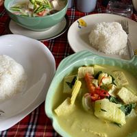 Green curry and Tom kha!   at First Restaurant  in Krabi