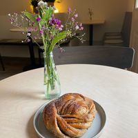 delicious vegan cardamon bun from the MOON bakery in Zurich at Bar Butter in Zurich