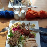 Probably should taken a photo before starting but we were very hungry 😊  at My Fine Deli in Glastonbury