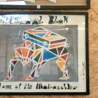 Many animals are welcome in the boulder hall at Klimzaal Blok in Antwerpen