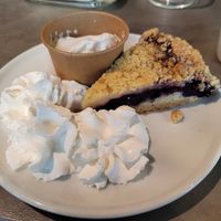 Vegan blueberry pie with whipped soy cream at Espresso House - Kungsgatan in Gothenburg