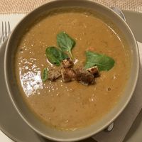 Drei Gänge Menü Teil 1 Linsensuppe  at Bio-Berggasthof - Beckenbergbaude in Kottmar
