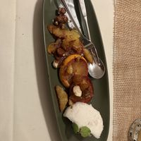 Drei Gänge Menü Teil drei Winterorangen mit Zitronensorbet  at Bio-Berggasthof - Beckenbergbaude in Kottmar
