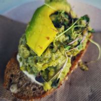Avo pea toast at Victus Coffee & Eatery in Nelson