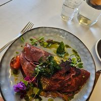 Chickpea Pancakes with vegetables at Victus Coffee & Eatery in Nelson