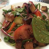 tofu spinach salad at Kafe 44 in Stockholm