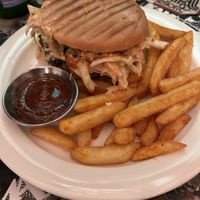 Bbq burger with coleslaw   at Kafe 44 in Stockholm