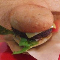 Classic cheeseburger at Kafe 44 in Stockholm