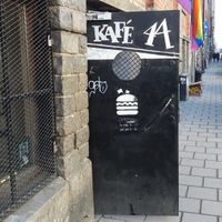 the entrance at Kafe 44 in Stockholm