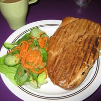 Warm sandwich with side sallad at Kafe 44 in Stockholm