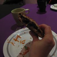 Soy meat inside the sandwich at Kafe 44 in Stockholm