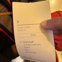 Order Receipt   at Tut's Egyptian Street Food in Mississauga