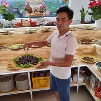 The proud owner at Tu Phúc Thānh - Vegan Buffet Chay in Phu Quoc