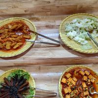 Tomato soy and steamed cabbage at Tu Phúc Thānh - Vegan Buffet Chay in Phu Quoc