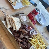 Vegan gyros and tortilla at Ramal Beach Bar & Restaurant in Rhodes