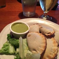 Spicy yam empanadas! at The Drift Inn in Yachats